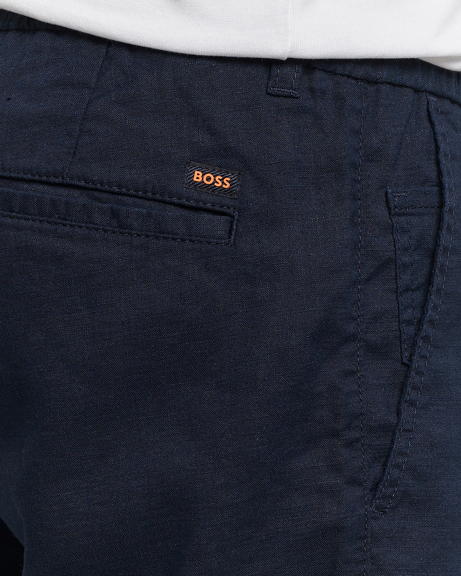 Men | Shorts | BOSS ORANGE | Tapered Chino Drawstring Shorts Dark Blue