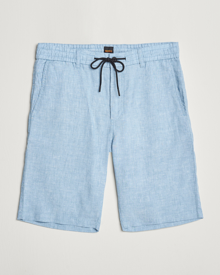 Men | Shorts | BOSS ORANGE | Tapered Chino Drawstring Shorts Open Blue