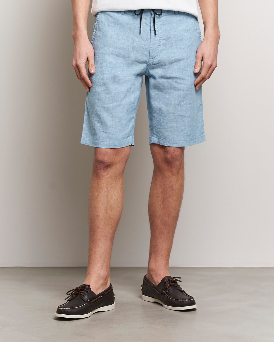 Men | Clothing | BOSS ORANGE | Tapered Chino Drawstring Shorts Open Blue
