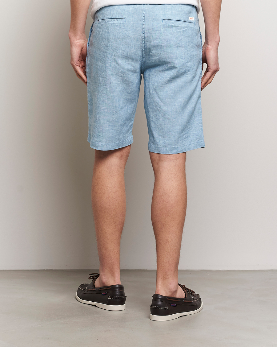 Men | Shorts | BOSS ORANGE | Tapered Chino Drawstring Shorts Open Blue