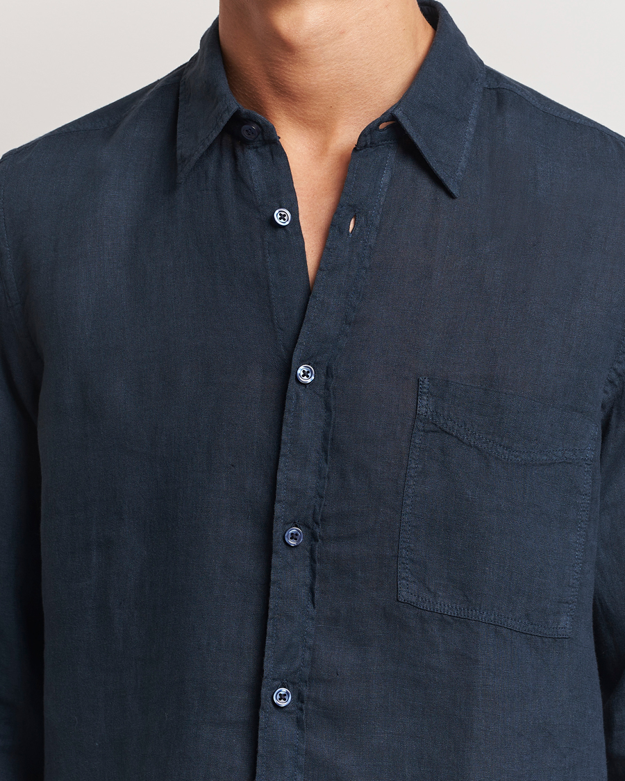 Men | Shirts | BOSS ORANGE | Relegant Linen Shirt Dark Blue