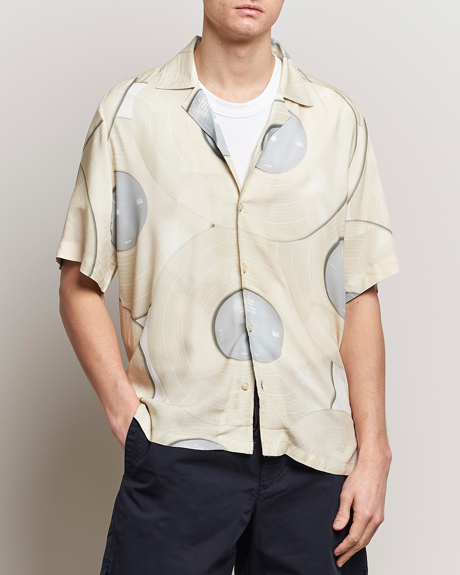 Men | Shirts | BOSS ORANGE | Rayer Short Sleeve Printed Shirt Light Beige