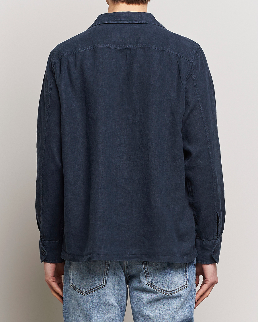 Men | Shirts | BOSS ORANGE | Lovel Linen Overshirt Dark Blue