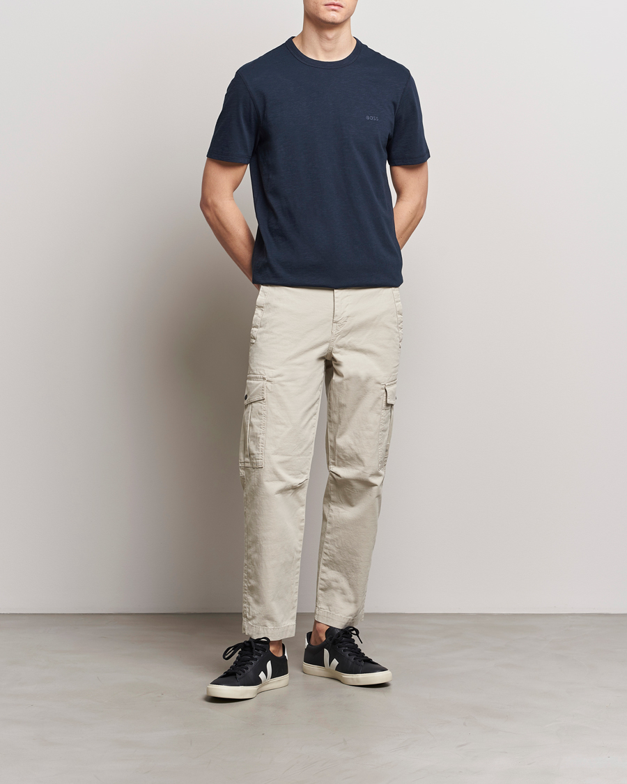 Men | T-Shirts | BOSS ORANGE | Tegood Crew Neck T-Shirt Dark Blue