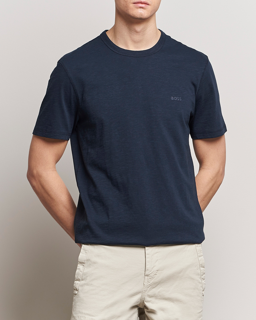 Men | T-Shirts | BOSS ORANGE | Tegood Crew Neck T-Shirt Dark Blue