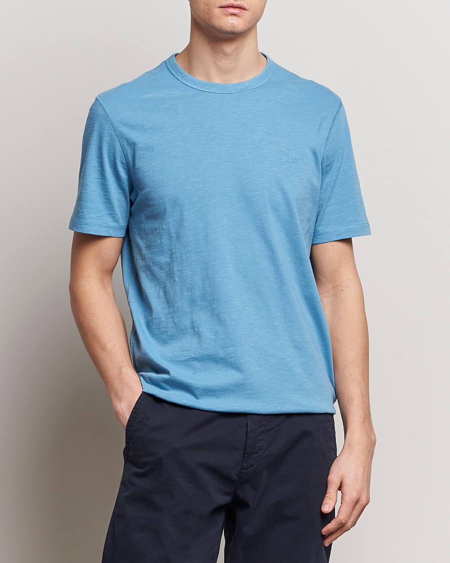 Men | Short Sleeve T-shirts | BOSS ORANGE | Tegood Crew Neck T-Shirt Open Blue