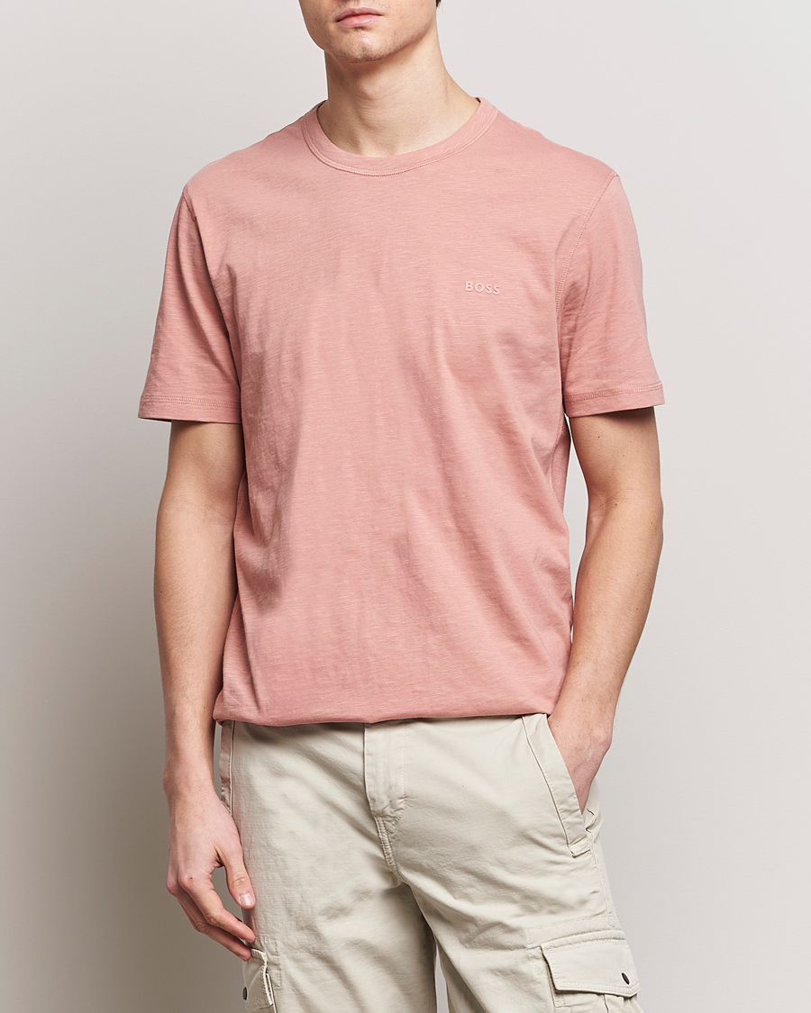 Men | Short Sleeve T-shirts | BOSS ORANGE | Tegood Crew Neck T-Shirt Open Pink