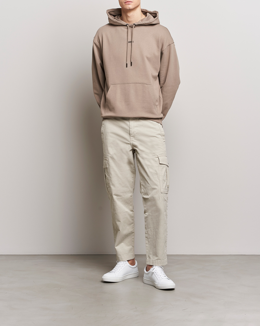 Men | Sweaters & Knitwear | BOSS ORANGE | WeSmall Logo Hoodie Open Brown