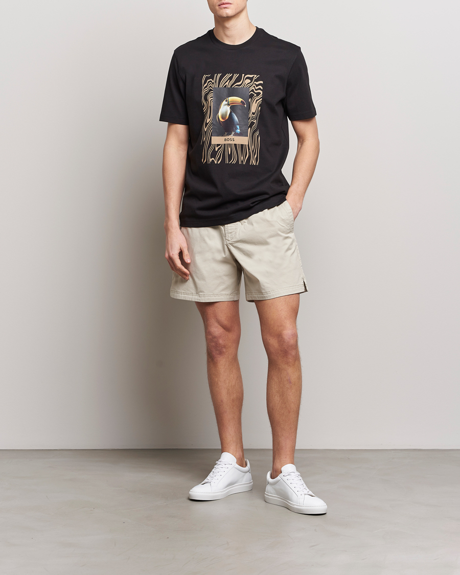 Men | T-Shirts | BOSS ORANGE | Tucan Printed Crew Neck T-Shirt Black