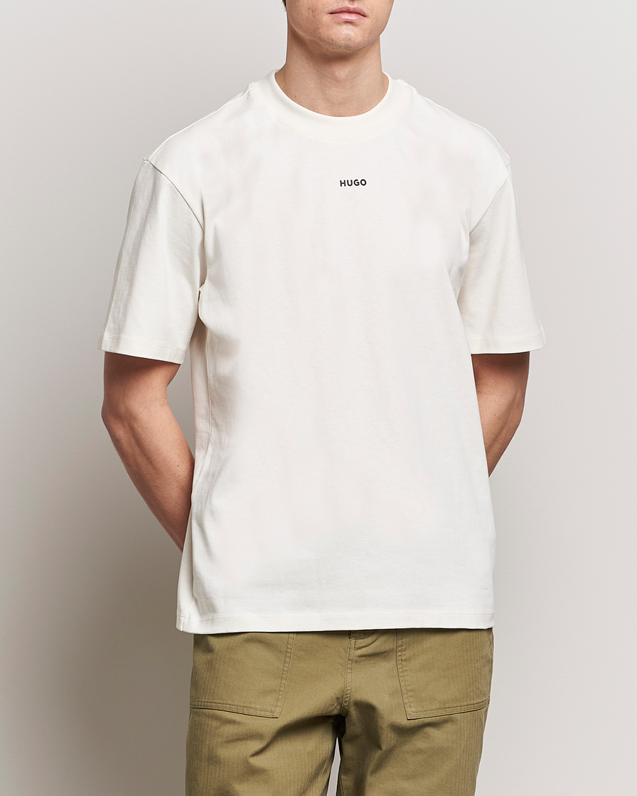 Men | White t-shirts | HUGO | Dapolino Crew Neck T-Shirt Open White