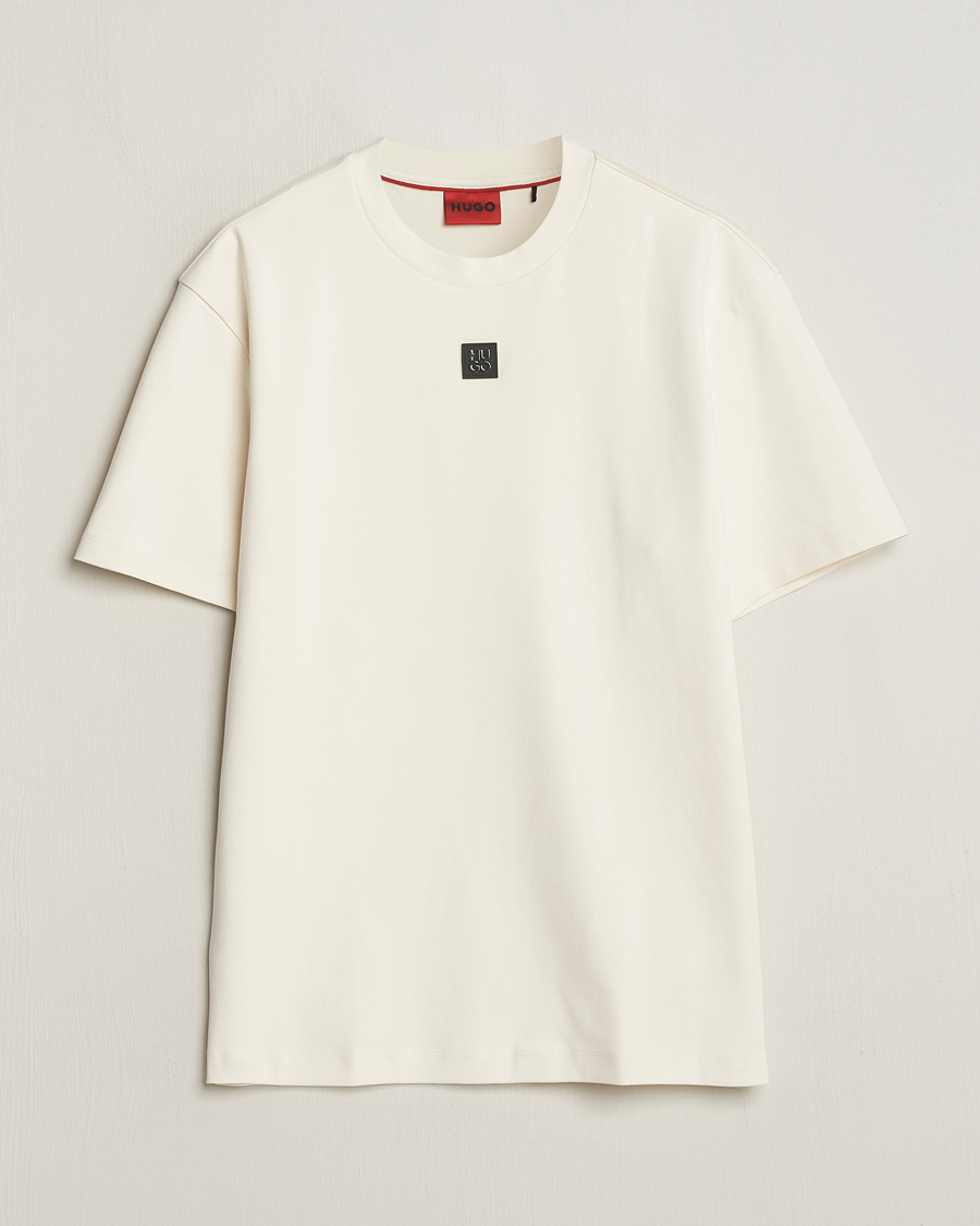 Men | T-Shirts | HUGO | Dalile Logo Crew Neck T-Shirt Open White