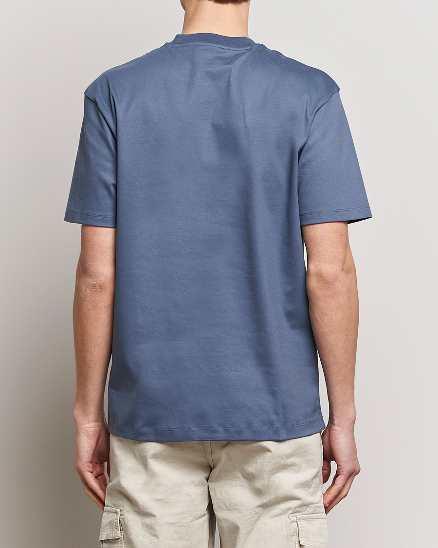 Men | T-Shirts | HUGO | Dalile Logo Crew Neck T-Shirt Open Blue