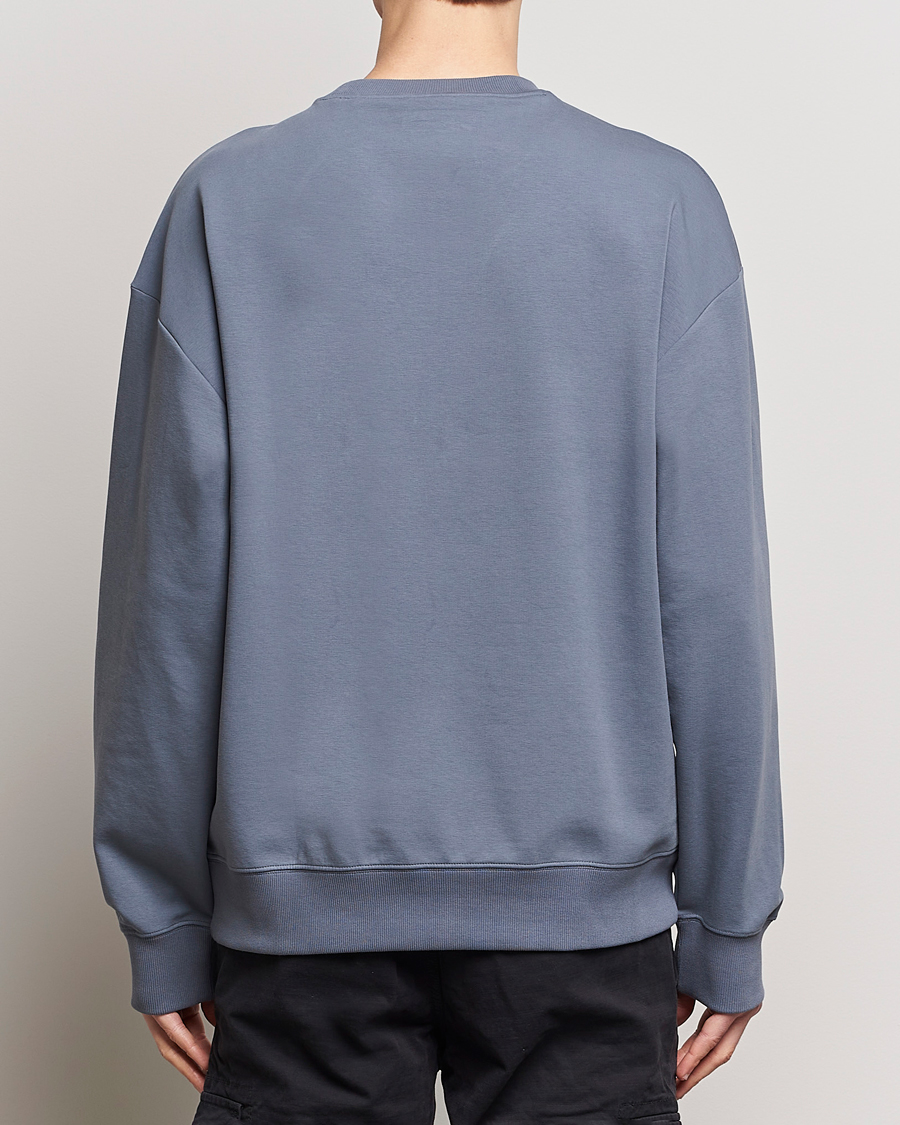 Men | Sweaters & Knitwear | HUGO | Dettil Logo Sweatshirt Open Blue