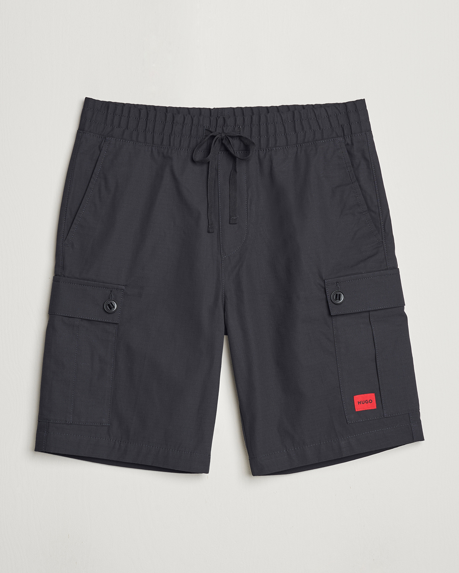 Men | Shorts | HUGO | Garlio Cotton Cargo Shorts Black