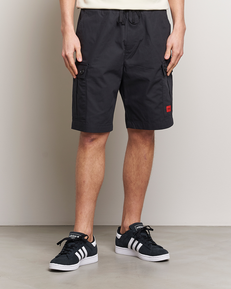 Men | Shorts | HUGO | Garlio Cotton Cargo Shorts Black