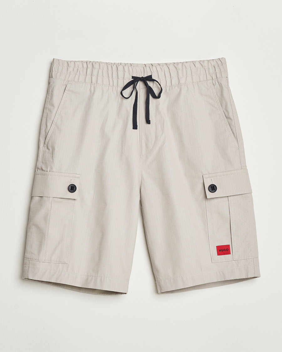 Men | Shorts | HUGO | Garlio Cotton Cargo Shorts Light Grey
