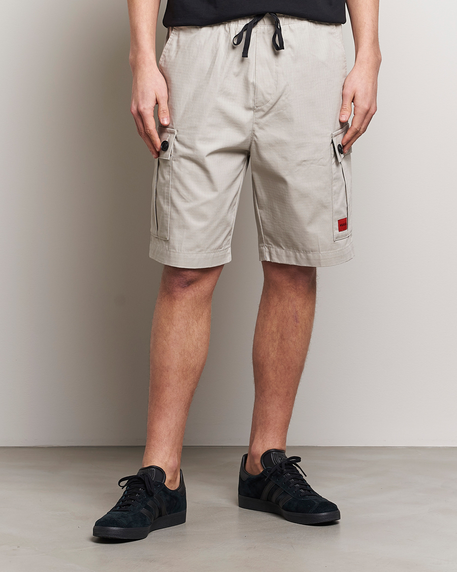 Men | Shorts | HUGO | Garlio Cotton Cargo Shorts Light Grey