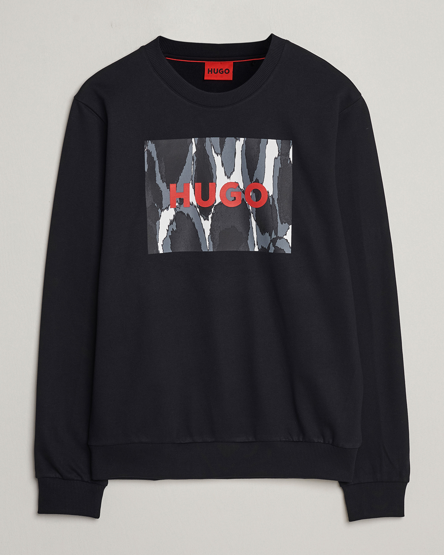 Men | Sweaters & Knitwear | HUGO | Duragol Printed Logo Sweatshirt Black