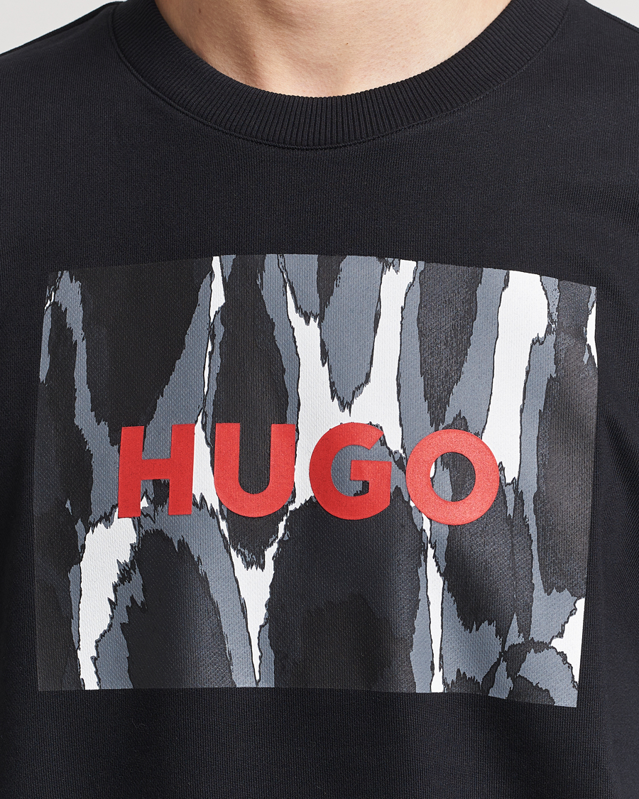 Men | Sweaters & Knitwear | HUGO | Duragol Printed Logo Sweatshirt Black