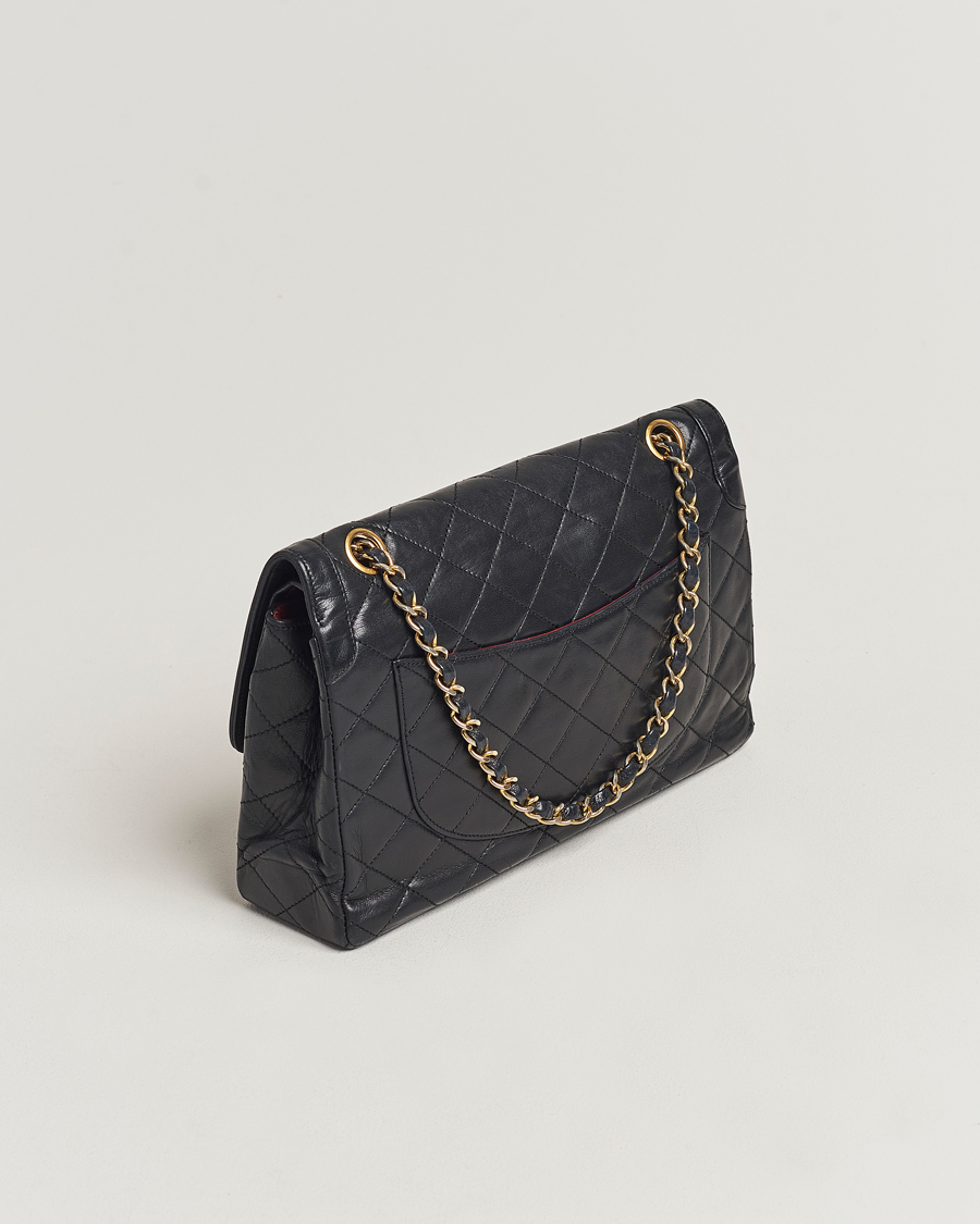 Men | Chanel Pre-Owned Matelasse Double Flap Bag Black | Chanel Pre-Owned | Matelasse Double Flap Bag Black