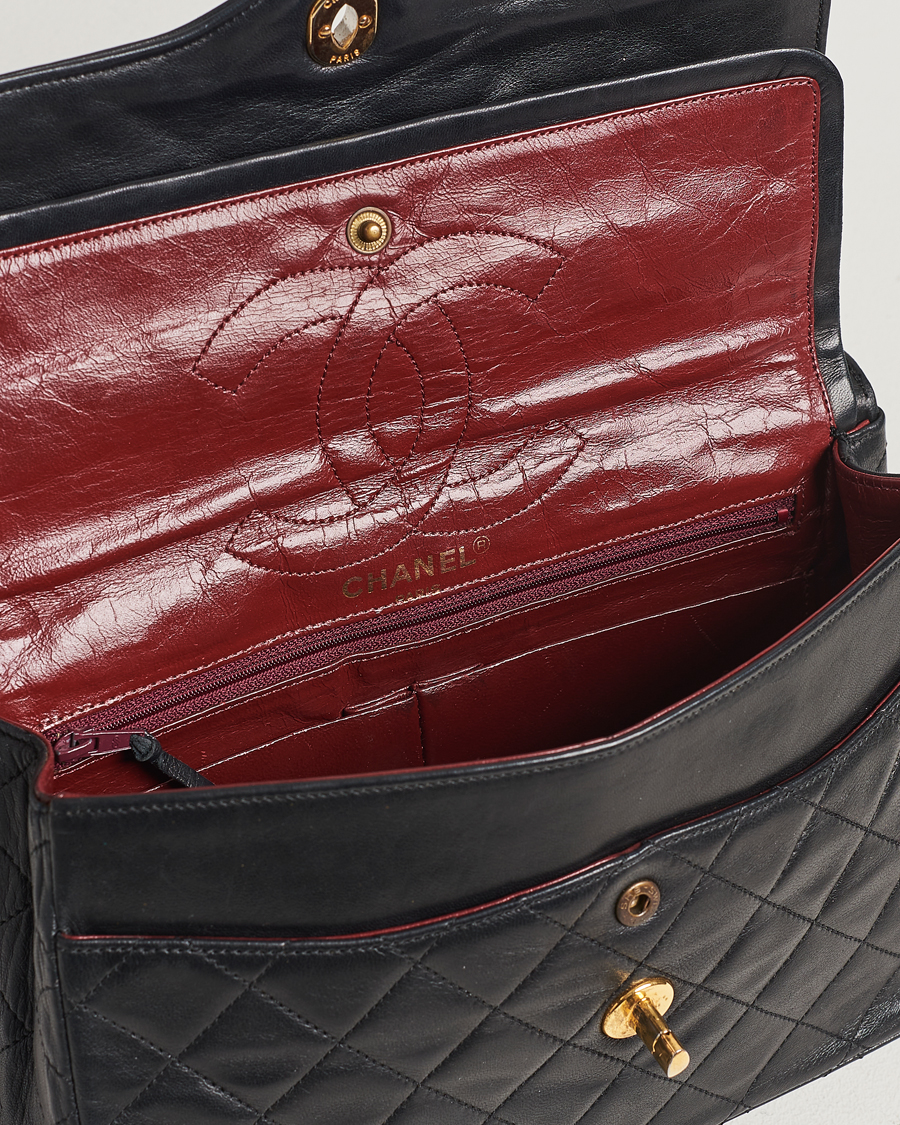 Men | Chanel Pre-Owned Matelasse Double Flap Bag Black | Chanel Pre-Owned | Matelasse Double Flap Bag Black