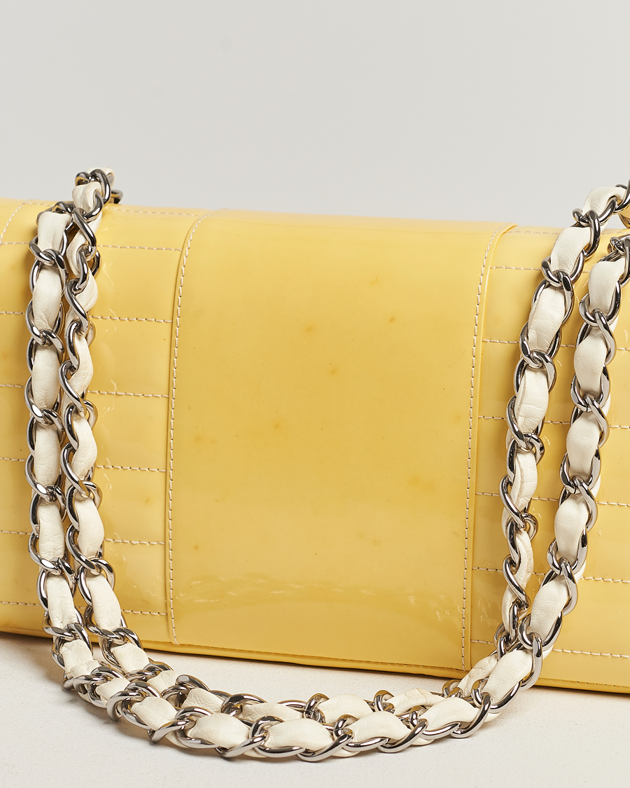 Men | Chanel Pre-Owned Patent Flap Bag Yellow | Chanel Pre-Owned | Patent Flap Bag Yellow