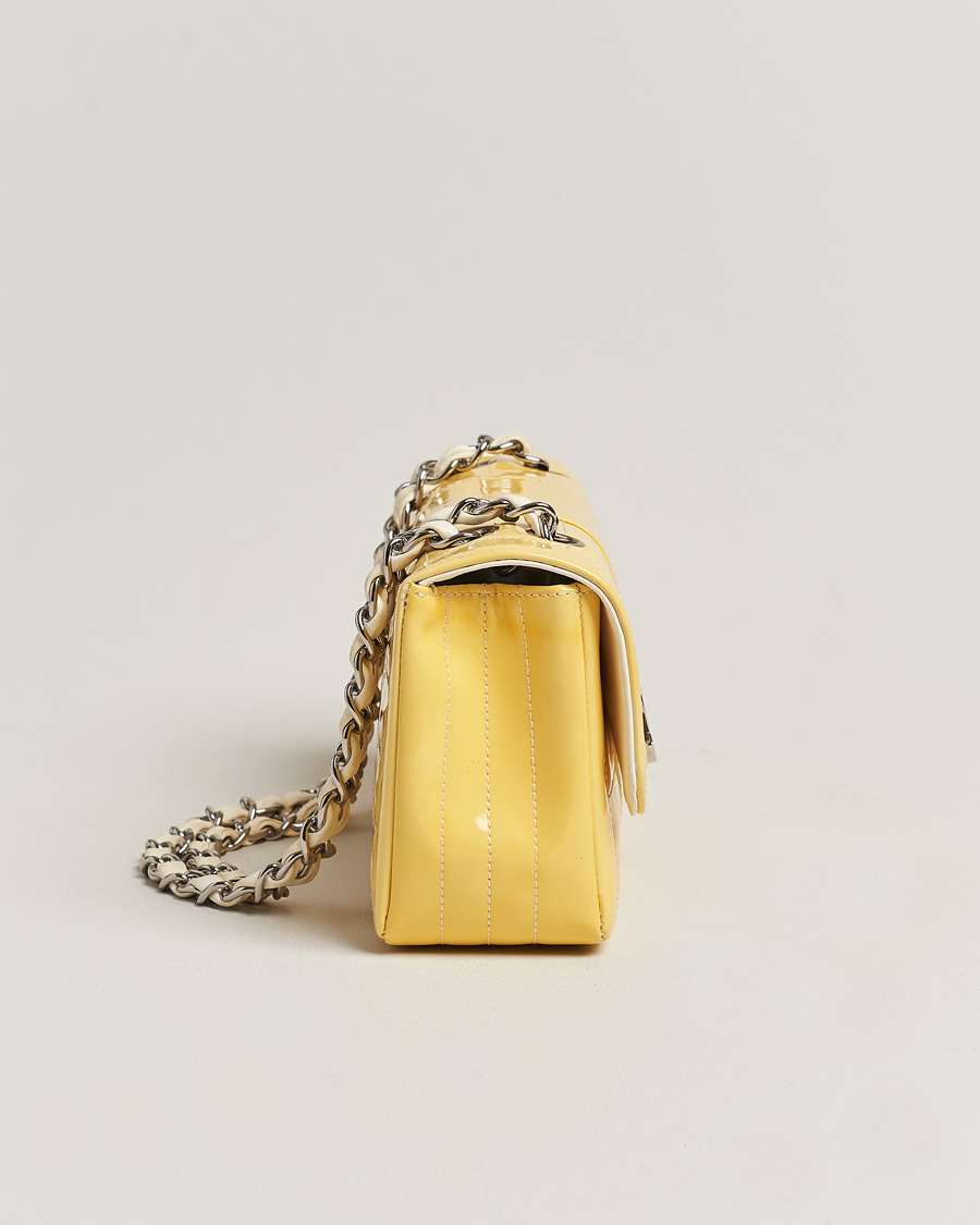 Men | Chanel Pre-Owned Patent Flap Bag Yellow | Chanel Pre-Owned | Patent Flap Bag Yellow