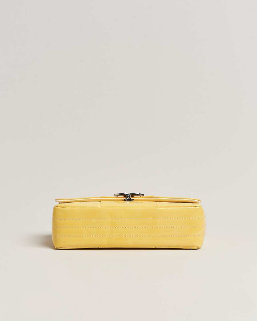 Men | Chanel Pre-Owned Patent Flap Bag Yellow | Chanel Pre-Owned | Patent Flap Bag Yellow