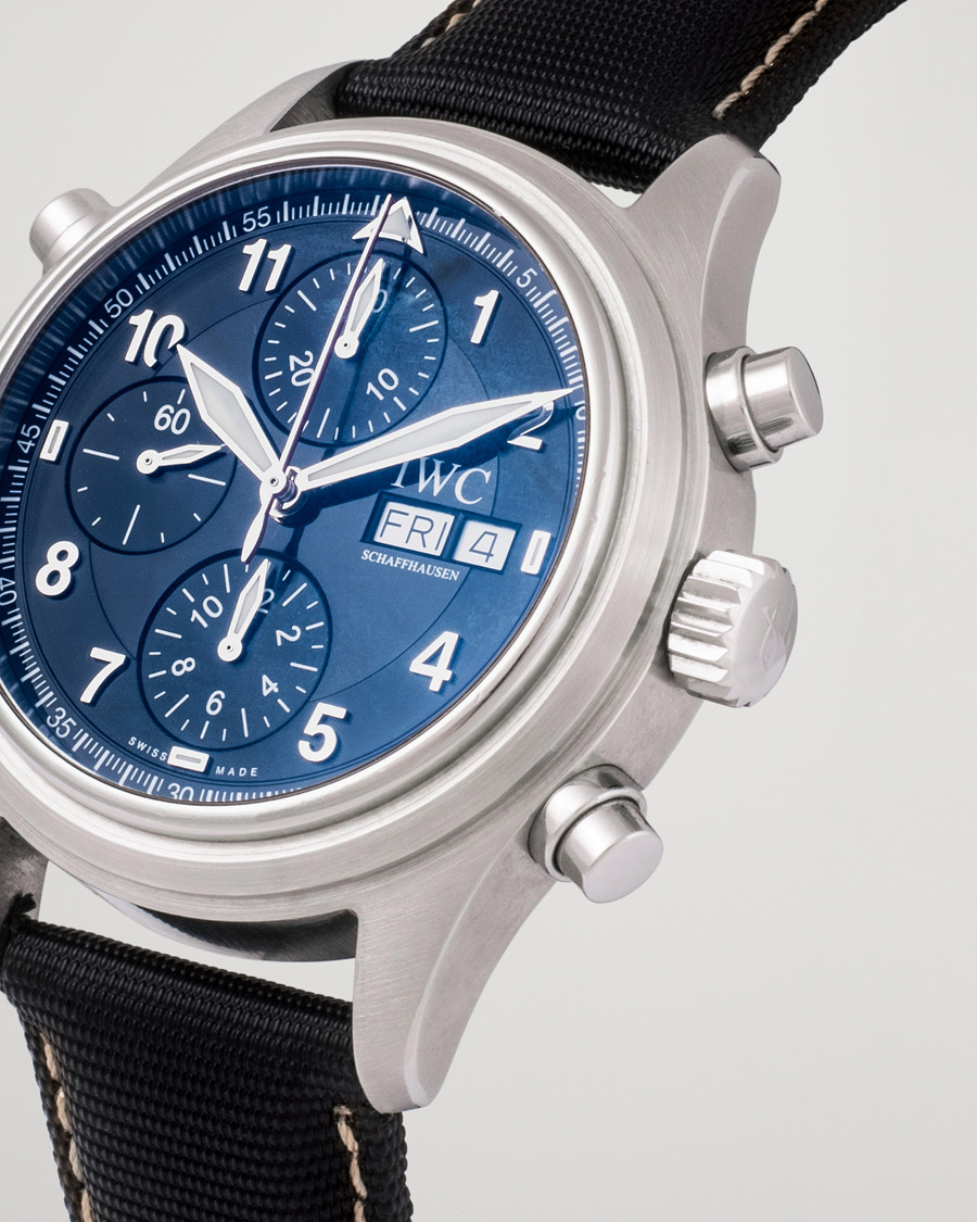 Men | IWC Pre-Owned Doppelchronograph IW3713 Silver | IWC Pre-Owned | Doppelchronograph IW3713 Silver