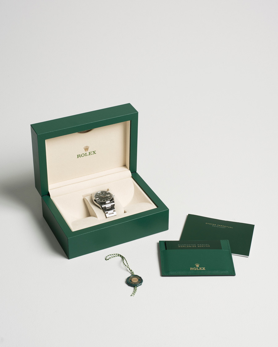 Men | Rolex Pre-Owned Datejust Palm Motif 126200 Silver | Rolex Pre-Owned | Datejust Palm Motif 126200 Silver