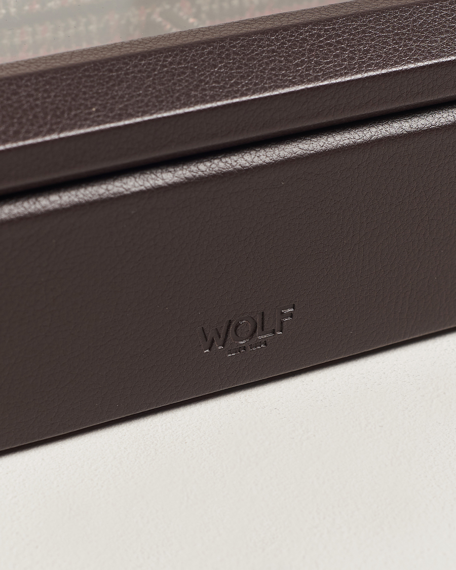 Men | WOLF WM Brown 5 Piece Watch Box Tweed Brown | WOLF | WM Brown 5 Piece Watch Box Tweed Brown