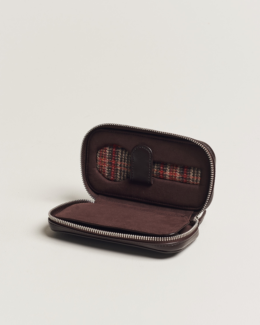 Men | WOLF WM Brown 2 Piece Watch Zip-Case Tweed Brown | WOLF | WM Brown 2 Piece Watch Zip-Case Tweed Brown
