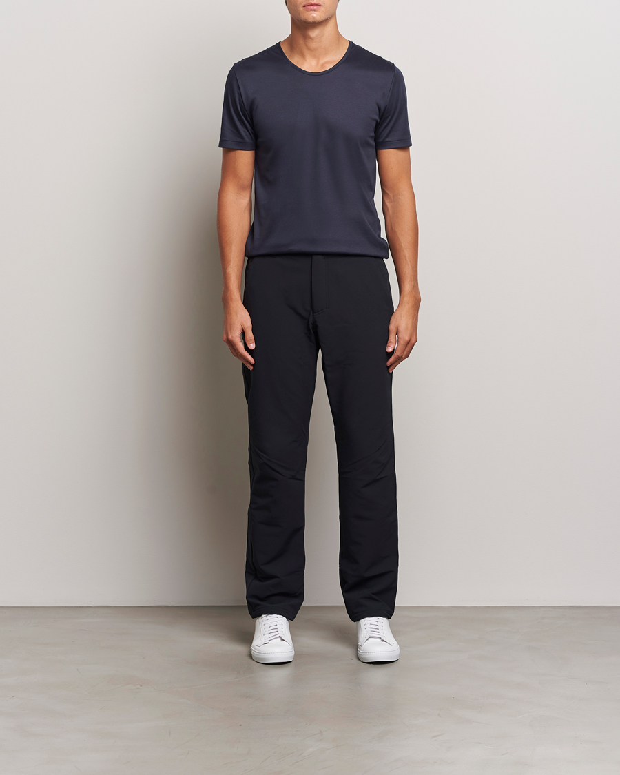 Men | T-Shirts | Zimmerli of Switzerland | Sea Island Cotton Crew Neck T-shirt Navy