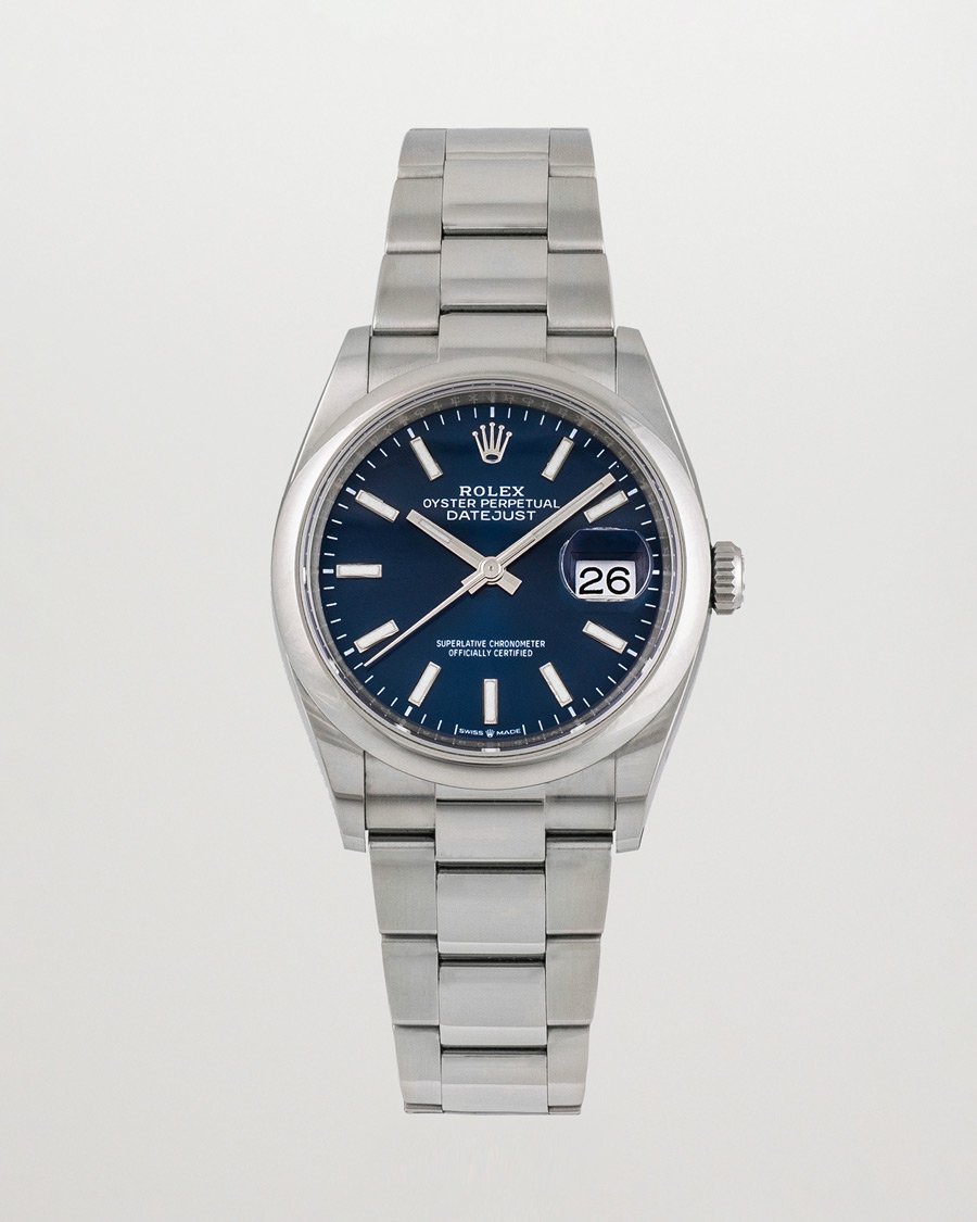 Men | Rolex Pre-Owned Datejust Blue 126200 Silver | Rolex Pre-Owned | Datejust Blue 126200 Silver