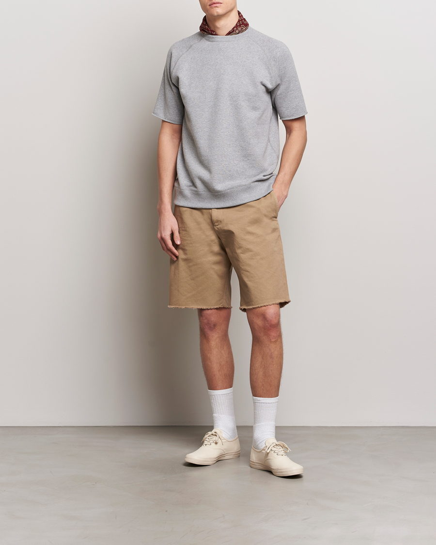 Men | T-Shirts | BEAMS PLUS | Cut Off Sweatshirt Light Grey