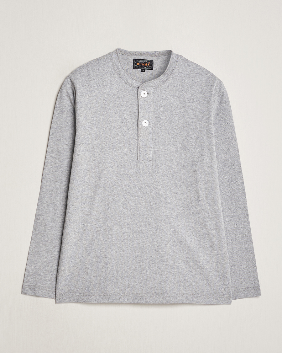 Men | Sweaters & Knitwear | BEAMS PLUS | Cotton Henley Grey
