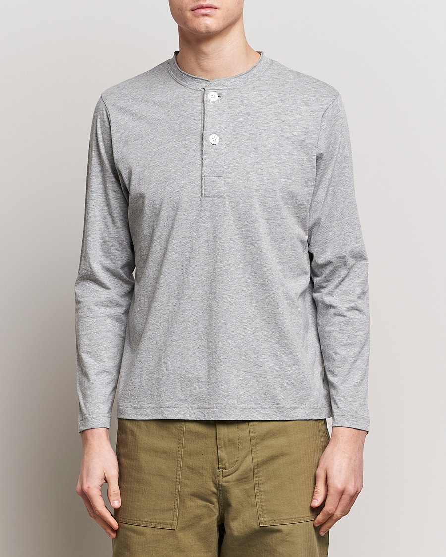 Men | Henley Shirts | BEAMS PLUS | Cotton Henley  Grey