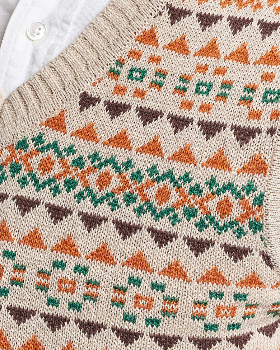 Men | Sweaters & Knitwear | BEAMS PLUS | Fairisle Knit Vest Beige