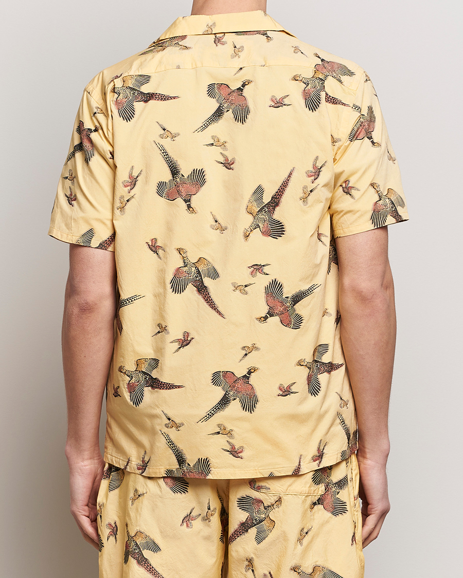 Men | Shirts | BEAMS PLUS | Duck Jacquard Camp Collar Shirt Yellow