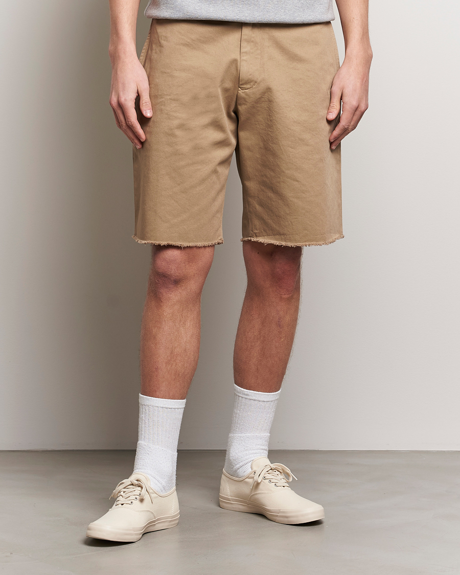 Homme |  | BEAMS PLUS | Cut Off Twill Cotton Shorts Beige