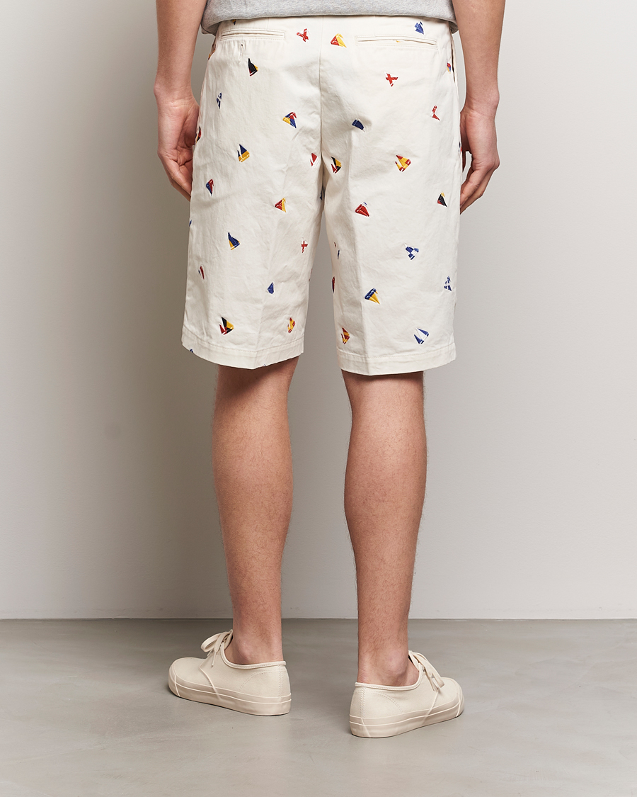 Men | Shorts | BEAMS PLUS | Embroidered Shorts White