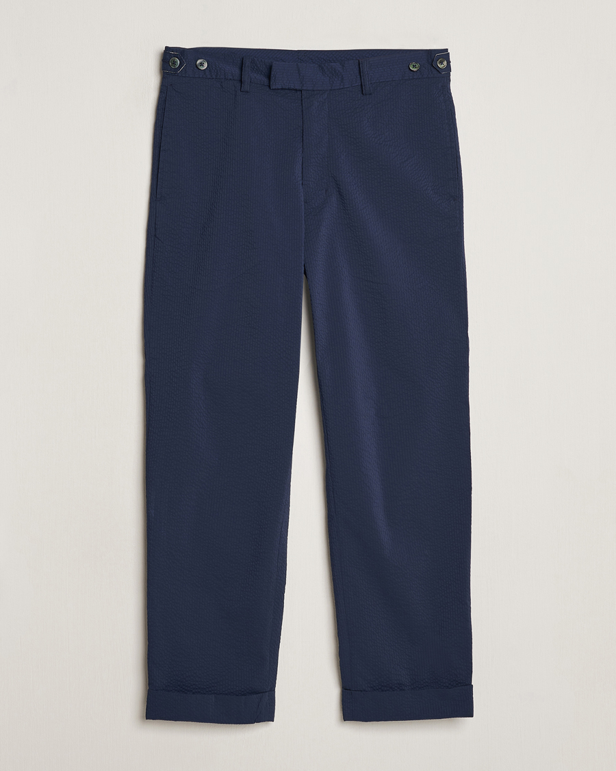Men | Trousers | BEAMS PLUS | Seersucker Ivy Trousers Navy