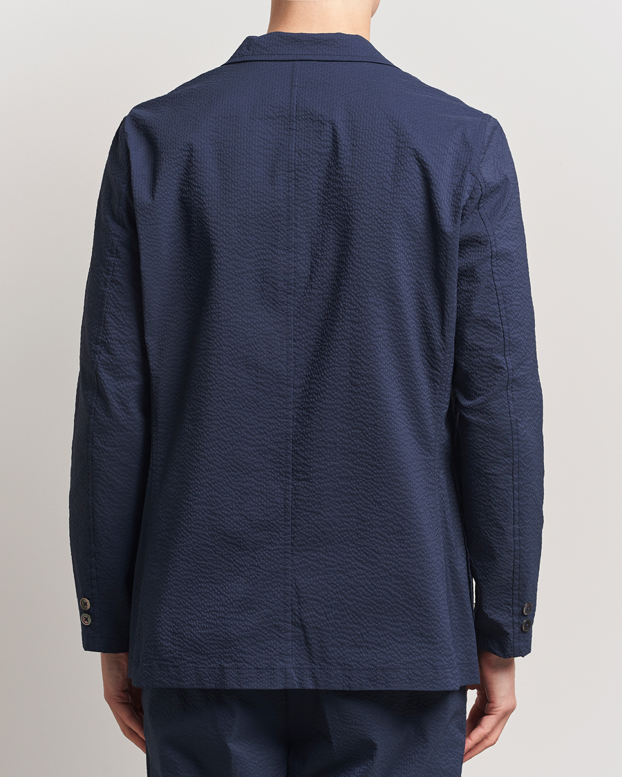 BEAMS PLUS Seersucker Blazer Navy at CareOfCarl.com