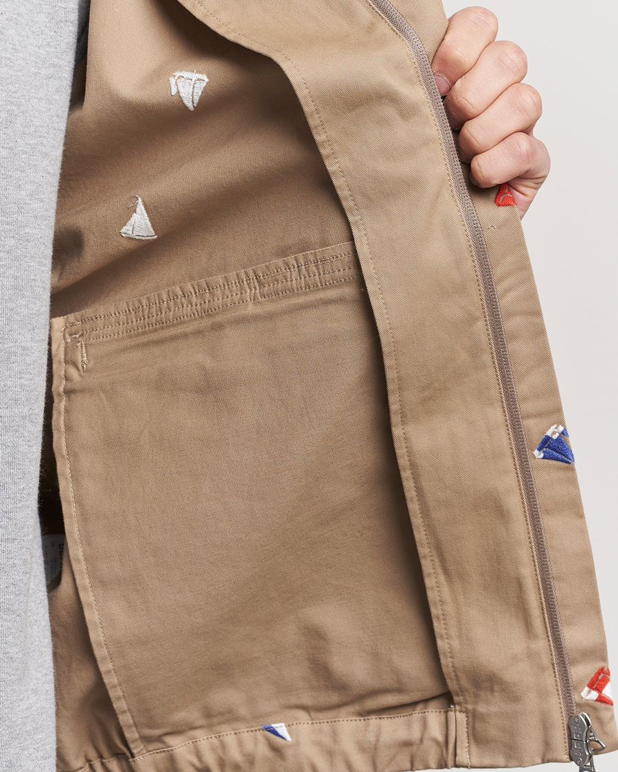 Men | Coats & Jackets | BEAMS PLUS | Embroidered Harrington Jacket Beige