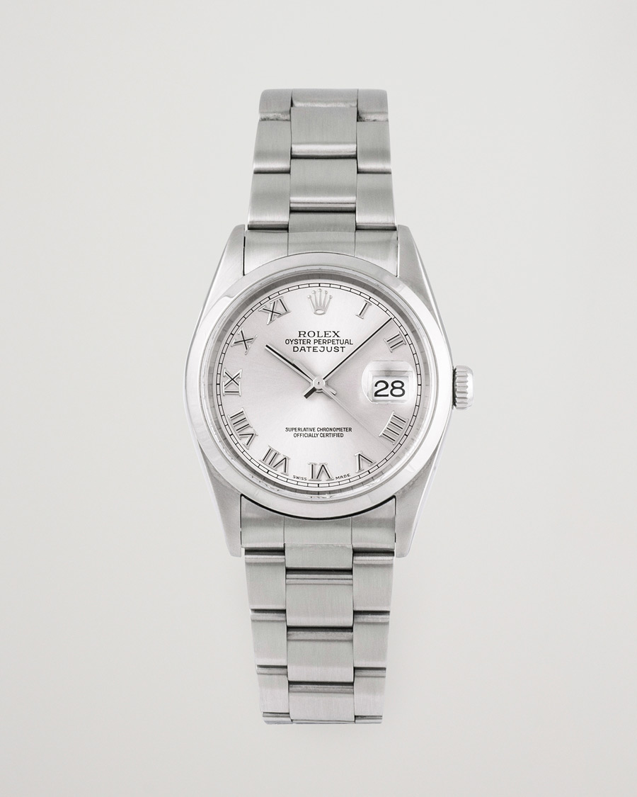 Men | Rolex Pre-Owned Datejust 16200 Oystert Perpetual Steel Silver | Rolex Pre-Owned | Datejust 16200 Oystert Perpetual Steel Silver