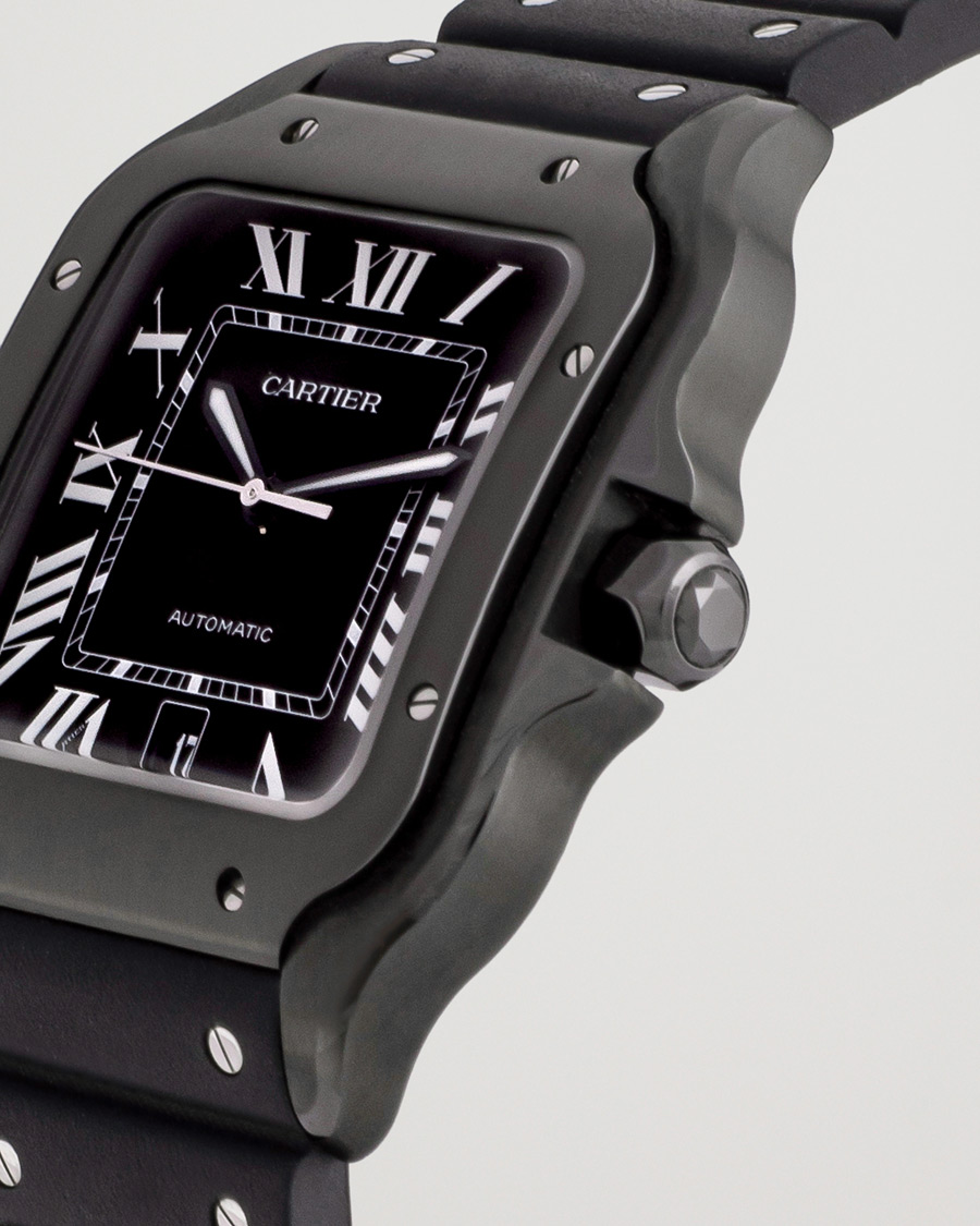 Men | Cartier Pre-Owned Santos De Cartier Steel WSSA0039 Black | Cartier Pre-Owned | Santos De Cartier Steel WSSA0039 Black