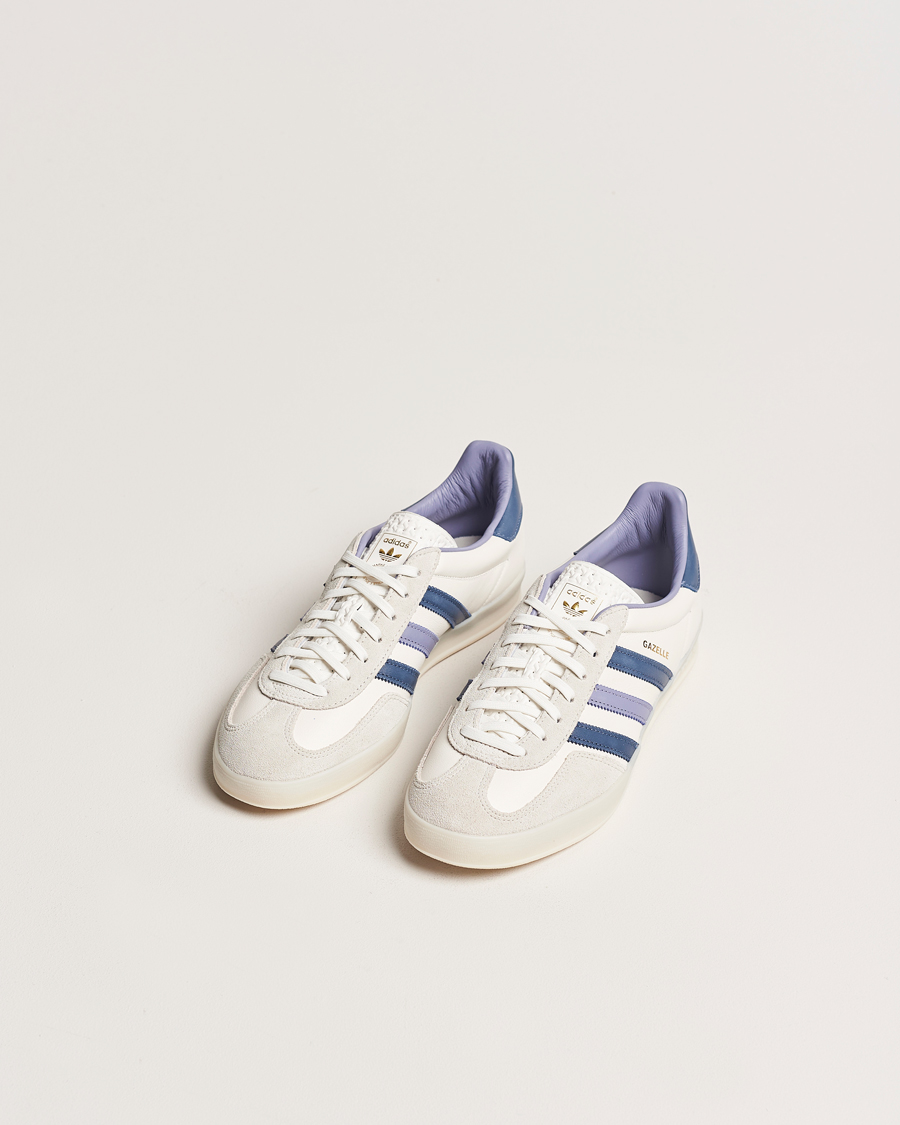 adidas Originals Gazelle Indoor Sneaker White/Blue at CareOfCarl.com adidas Originals Gazelle Indoor Sneaker White/Blue at CareOfCarl.com