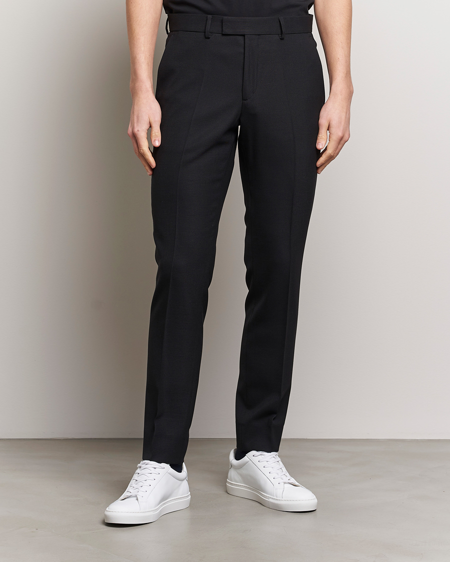 Men | Suit Trousers | J.Lindeberg | Grant Active Hopsack Pants Black