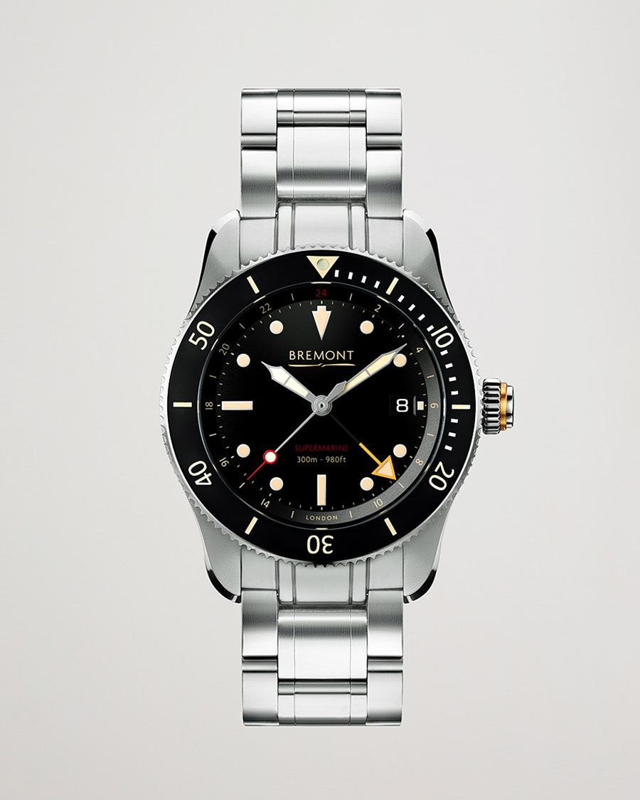 Men | Bremont Pre-Owned S302 Supermarine GMT 40mm Steel Bracelet Silver | Bremont Pre-Owned | S302 Supermarine GMT 40mm Steel Bracelet Silver