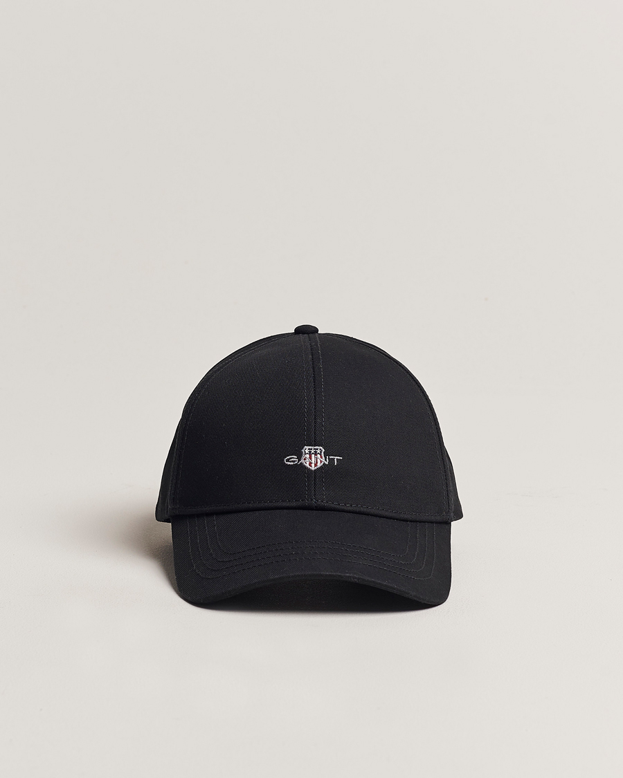 Men | GANT High Cotton Twill Cap Black | GANT | High Cotton Twill Cap Black